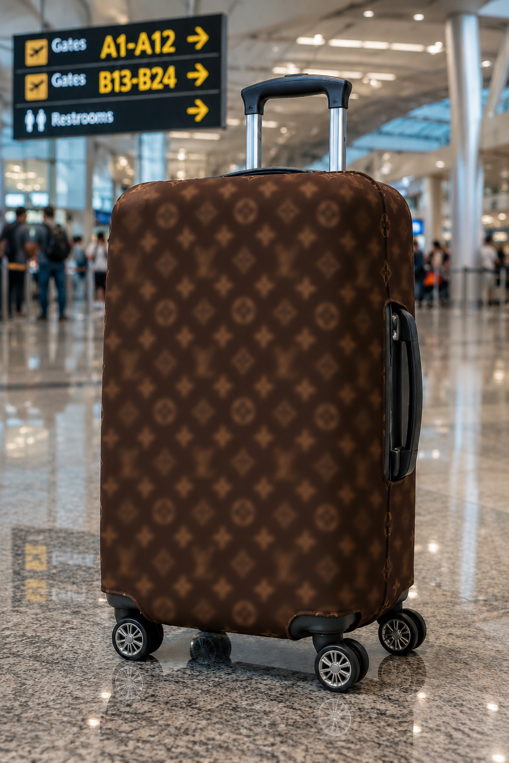 Luxe Travel Monogram Luggage Cover – Brown