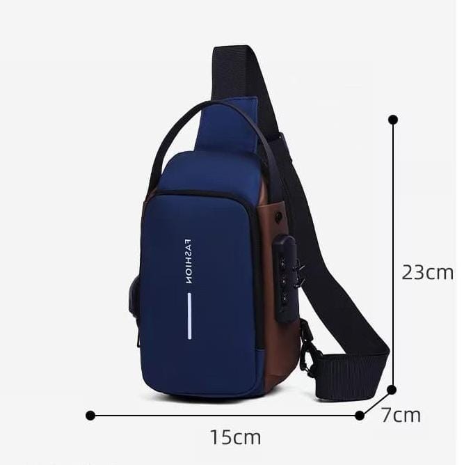 Fashion Sling Bag with Combination Lock | Anti-Theft Crossbody Chest Bag